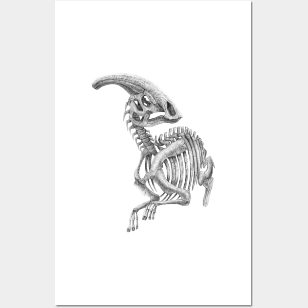 parasaurolophus skeleton Wall Art by TimeSkiff